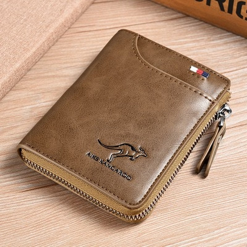 Carteira Masculina de Couro Kangaroo - Estilo e Tecnologia no Seu Bolso