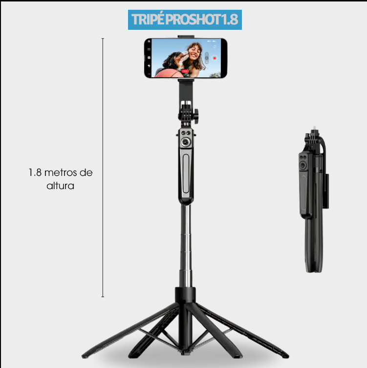 Tripé e Estabilizador Proshot 1.8 - Estabilidade Profissional Para Seus Vídeos